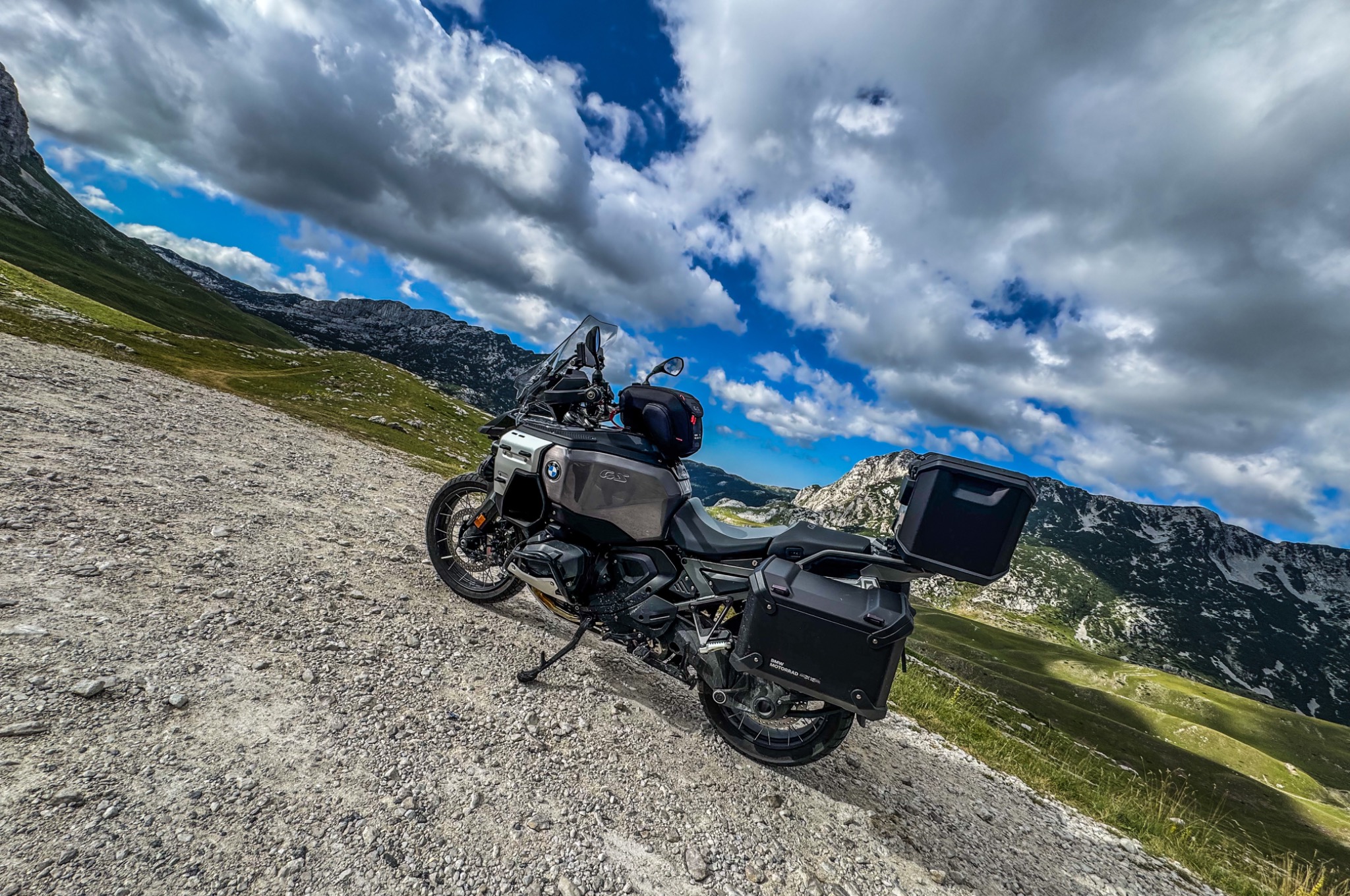 R1300GSA parked among the mountains